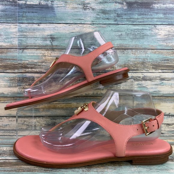 MICHAEL Michael Kors Mira Womens Size 10M Peach Leather Thong Sandal - Picture 2 of 10